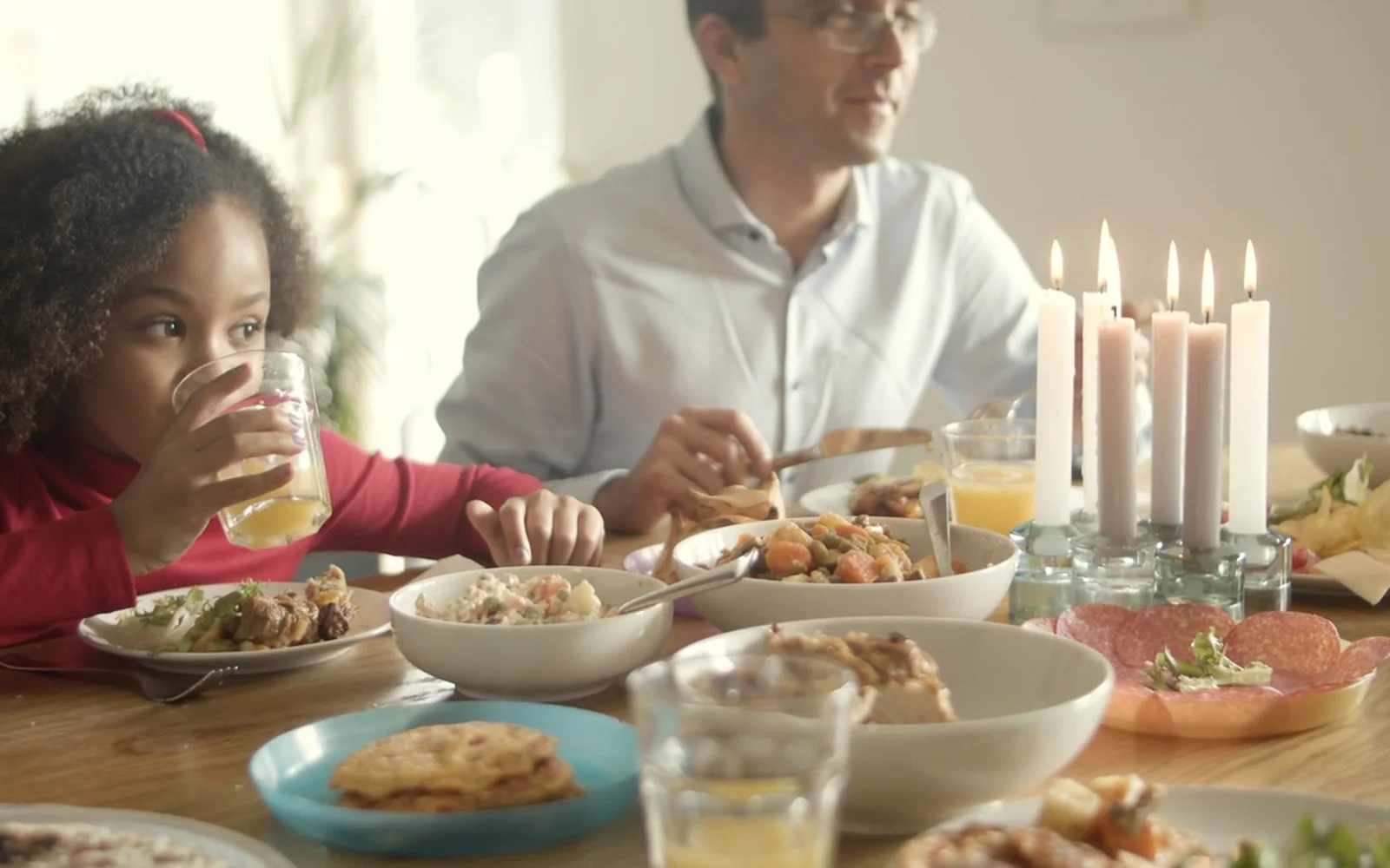 A family at a dinner table